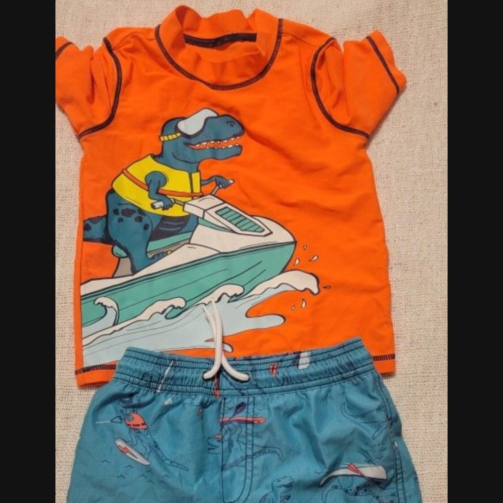 Carter's Vibrant Orange Swim Set